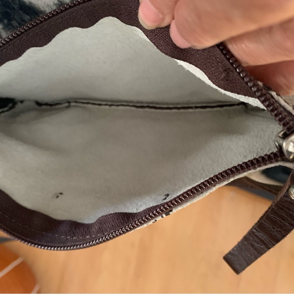 Coccinelle zippered soft clutch with python embossed leather, detachable strap, - Picture 7 of 7